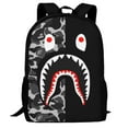 BAPE Camo Shark Backpack College Bookbag 17 Inch Casual Laptop Daypack