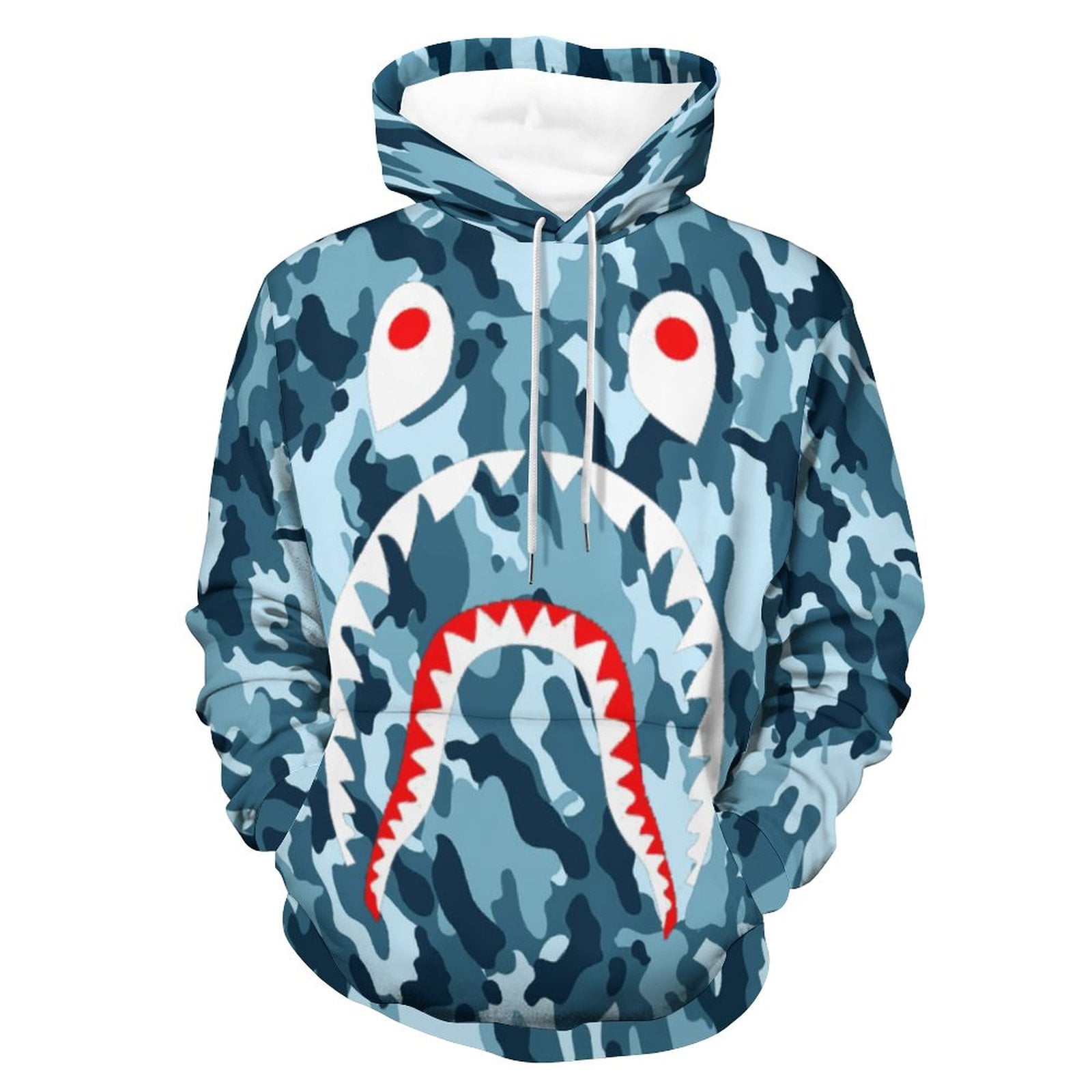 BAPE Camo Shark Casual Hoodie for Men Women Active Hooded