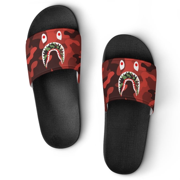 BAPE Camo Shark PVC Home Slippers Comfort Slide Sandals Indoor 