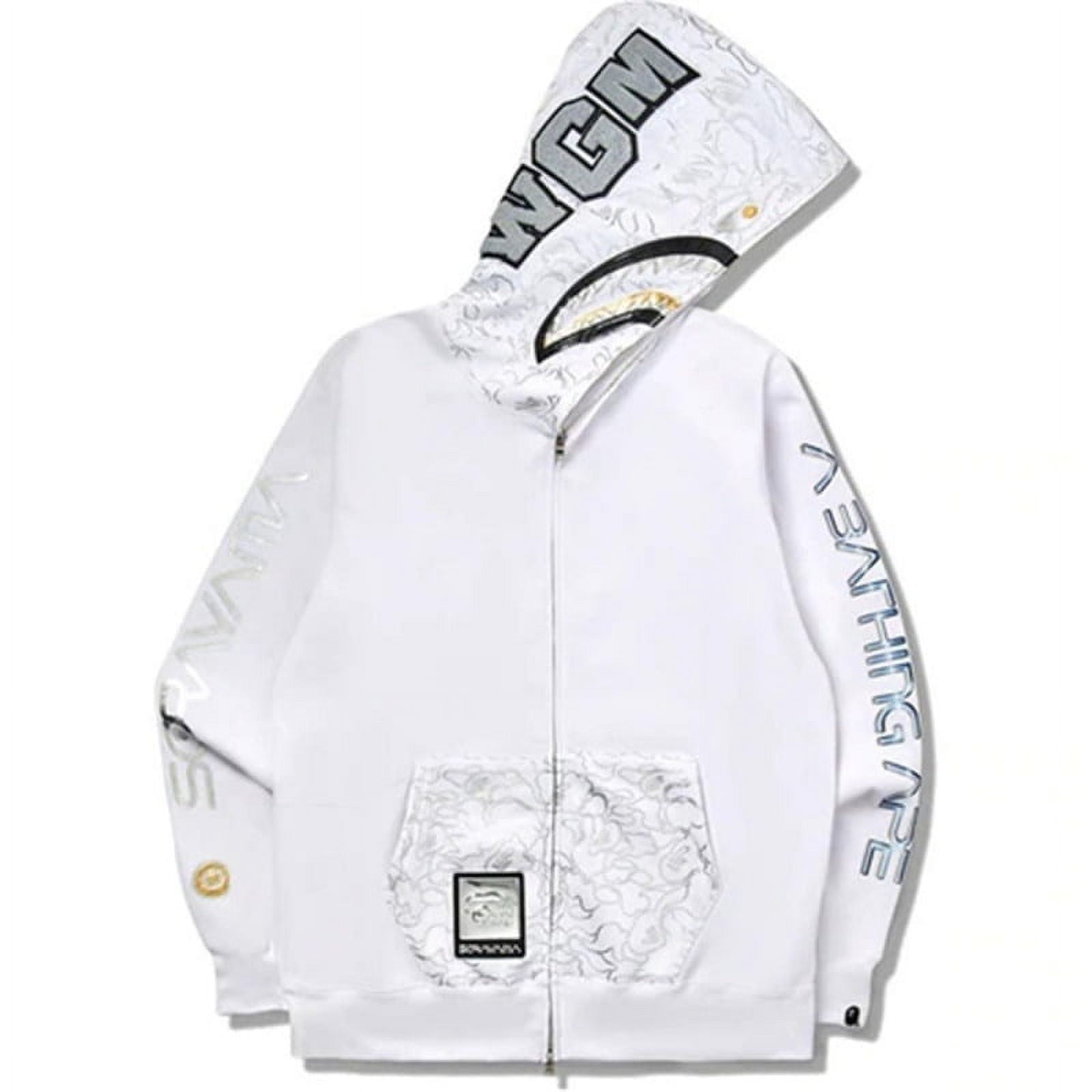 BAPE Embroidered Shark Camouflage Hoodie 3D Spring/Autumn ZipUp