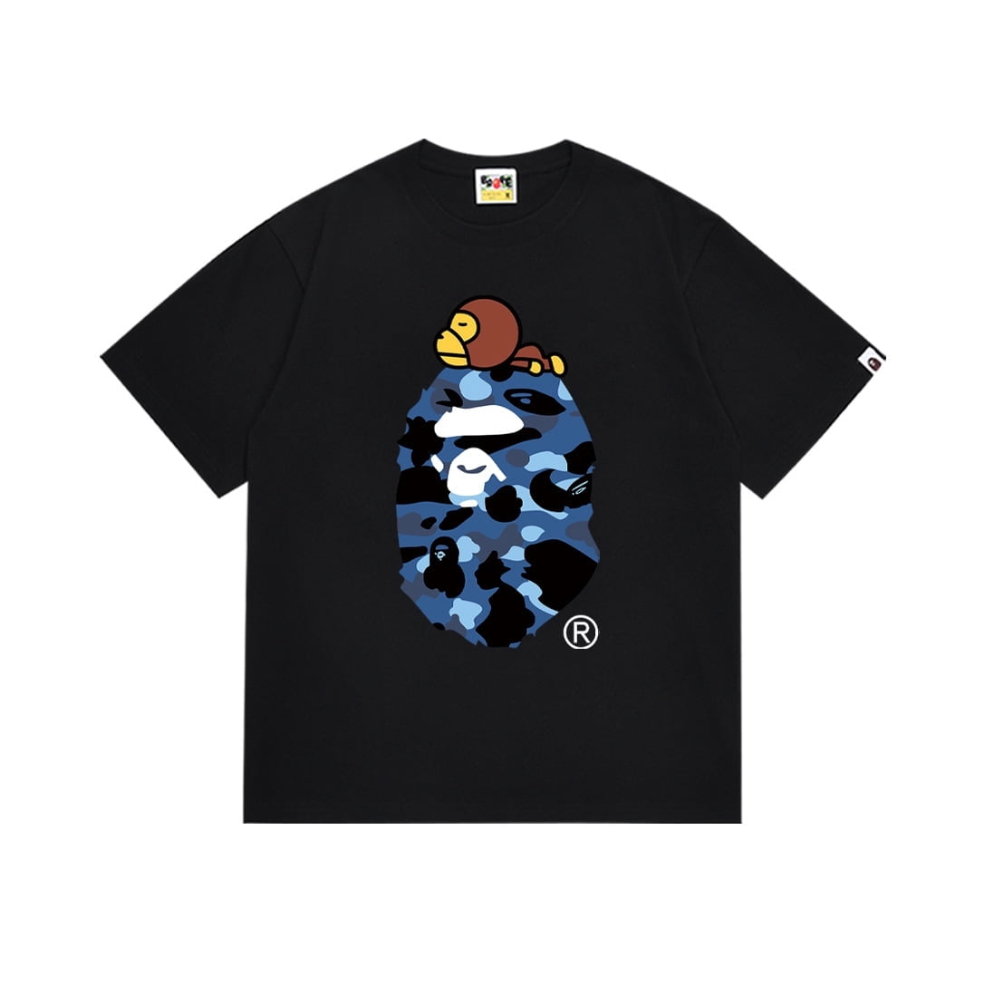 BAPE Fashion Camo Shirt Big Mouth Track Shirt Summer Beach T-Shirt for Men  Women Ape Head Little Monkey - Walmart.com