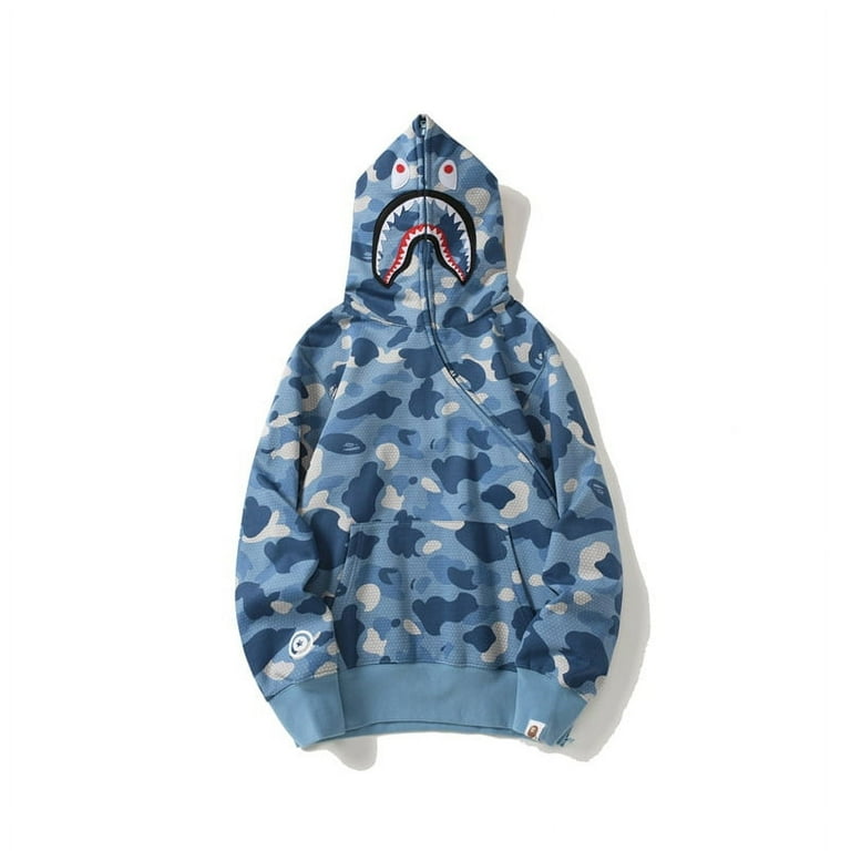 BAPE Hoodie For Men Fashion Camo Shark Jackets Vintage Streetwear Full Zip Up Jacket Cute Hoodies Walmart