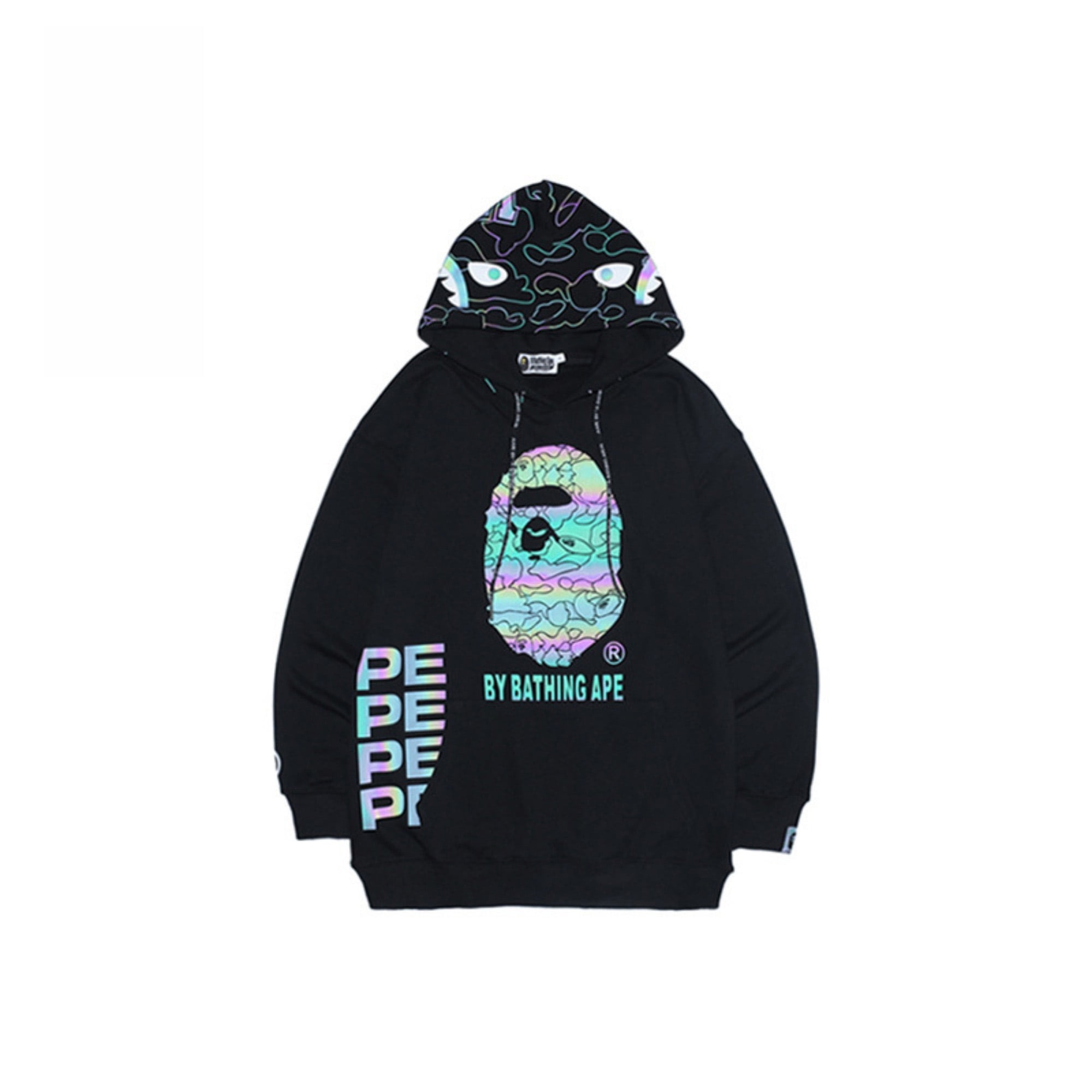 BAPE Hoodie Reflective Graphics Shark Sweatshirt Hip Hop Jacket Street Wear Couple outfit for Men and Women L Walmart