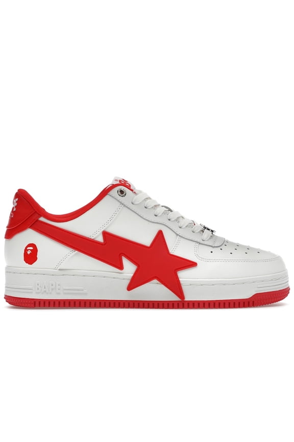 Men's A Bathing Ape Bape Sta OS #2 White Red Basketball Shoes, from StockX