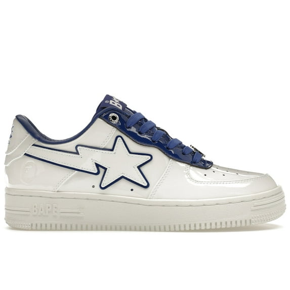 BAPE Men's A Bathing Ape Bape Sta Patent Leather White Blue Shoes, from StockX