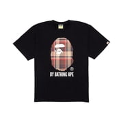 BAPE Mens Check By Bathing Ape Tee Black/Red, from StockX