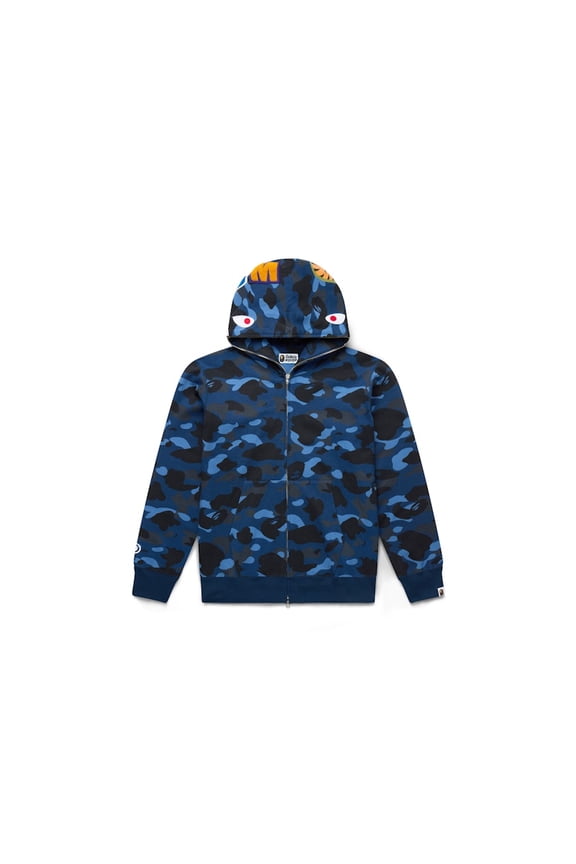 Men's Color Camo Shark Full Zip Hoodie Blue, from StockX