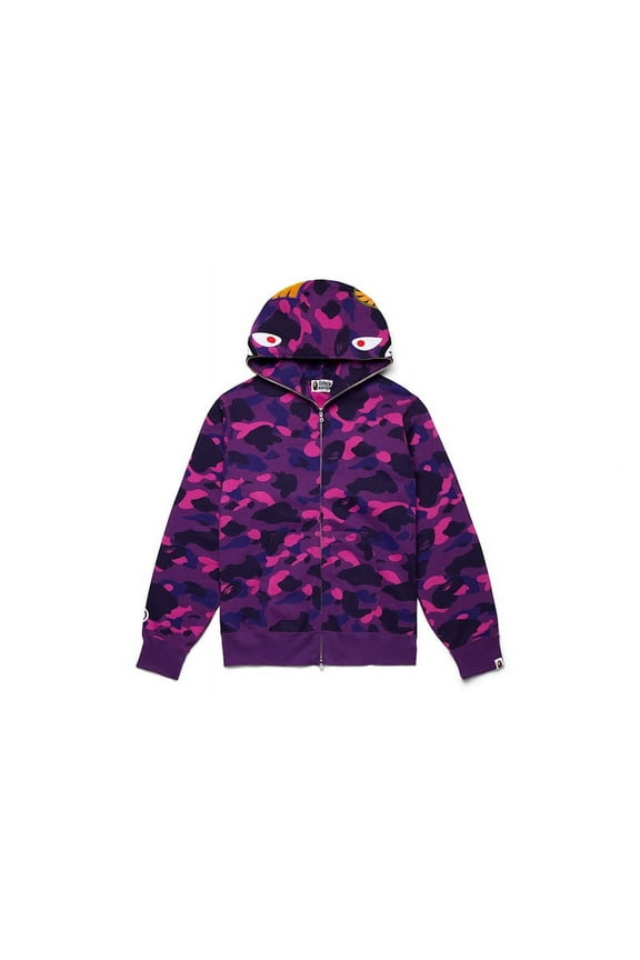 Men's Color Camo Shark Full Zip Hoodie Purple, from StockX