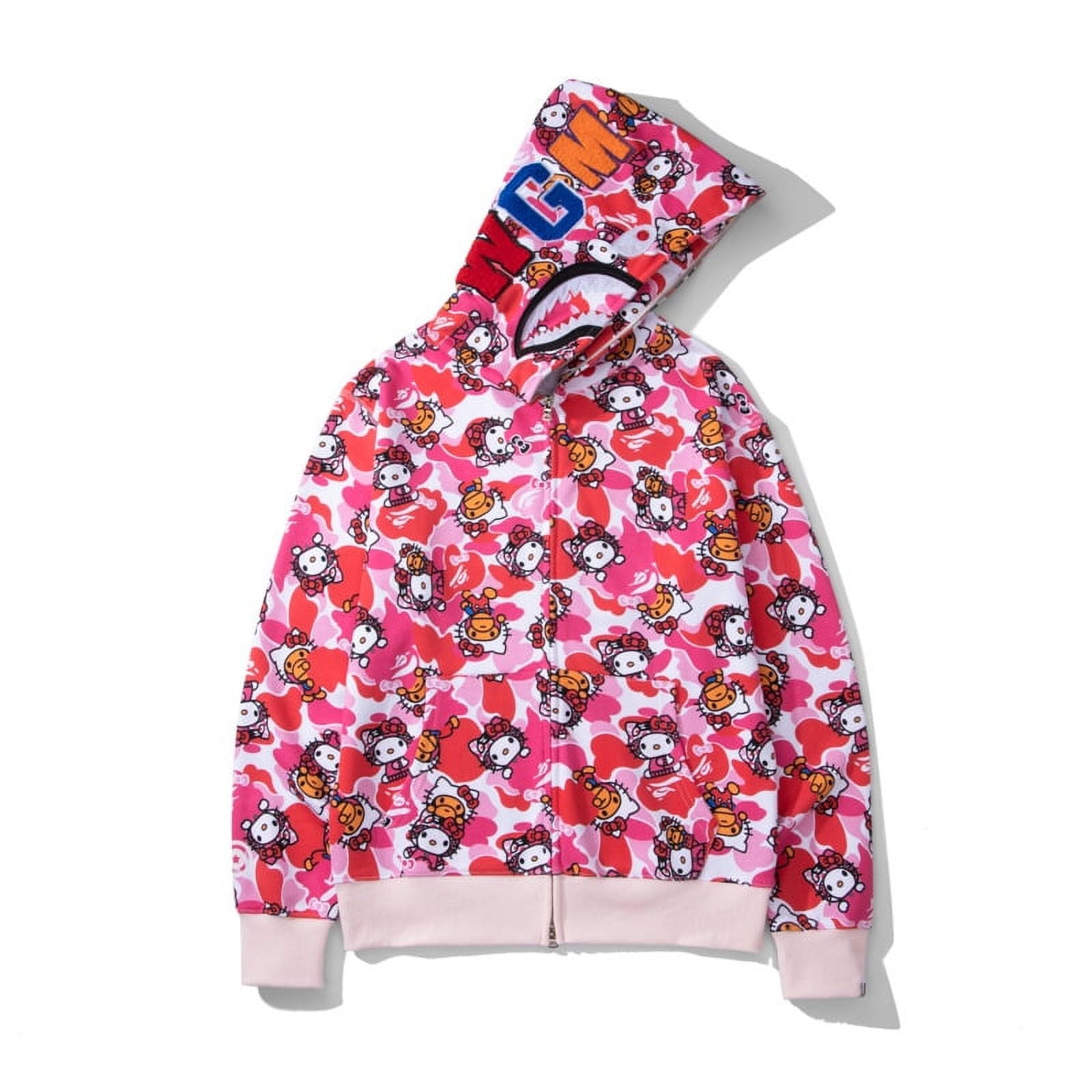 Bape shark hoodie pink hotsell