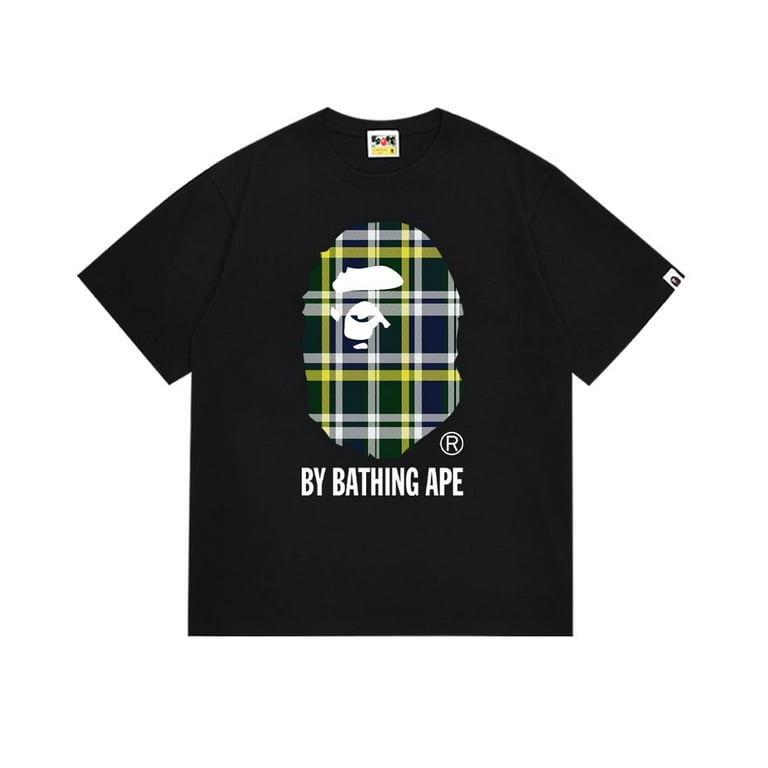 BAPE Summer Bath Ape Head cartoon print short sleeve T shirt for men and women casual couple loose T shirt