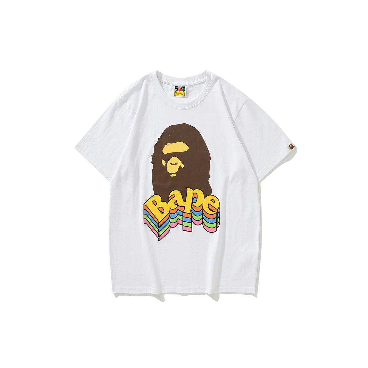 BAPE The Bathing Ape Head Short Sleeve Neck T Shirt Ape Head Cartoon Print Loose Unisex T Shirt Walmart