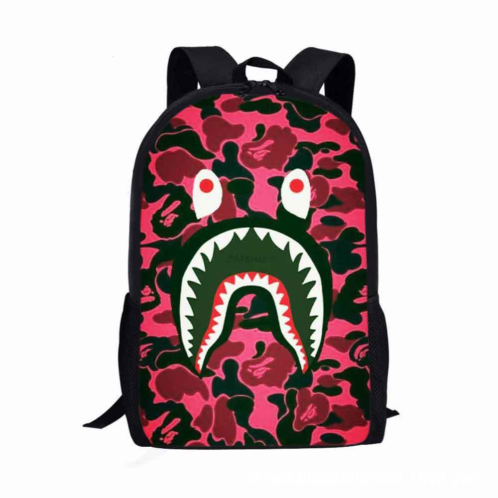 BAPE backpack shark camo red camo backpacks 3D print travel laptop