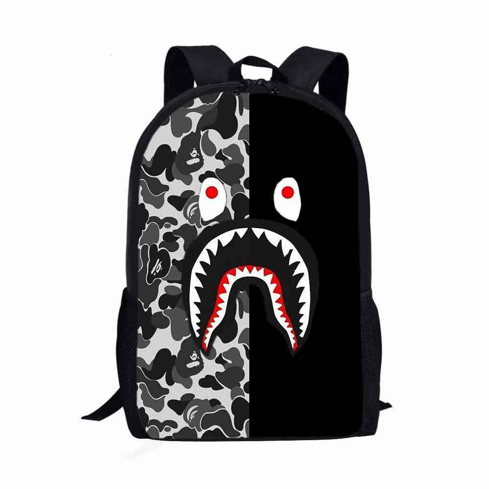 BAPE backpack shark camo red camo backpacks 3D print travel laptop