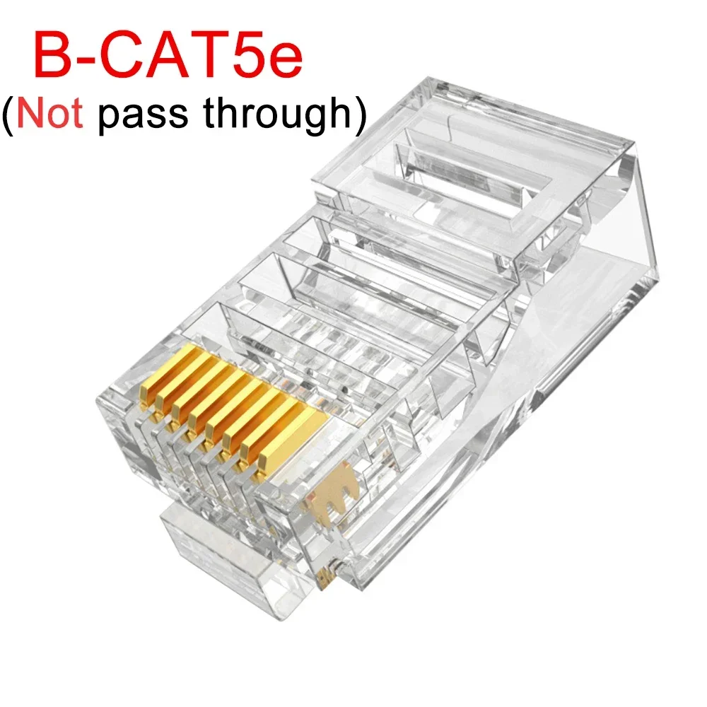BAPPSUS 150Pcs CAT6 RJ45 Pass Through Connectors GoldPlated Crimp