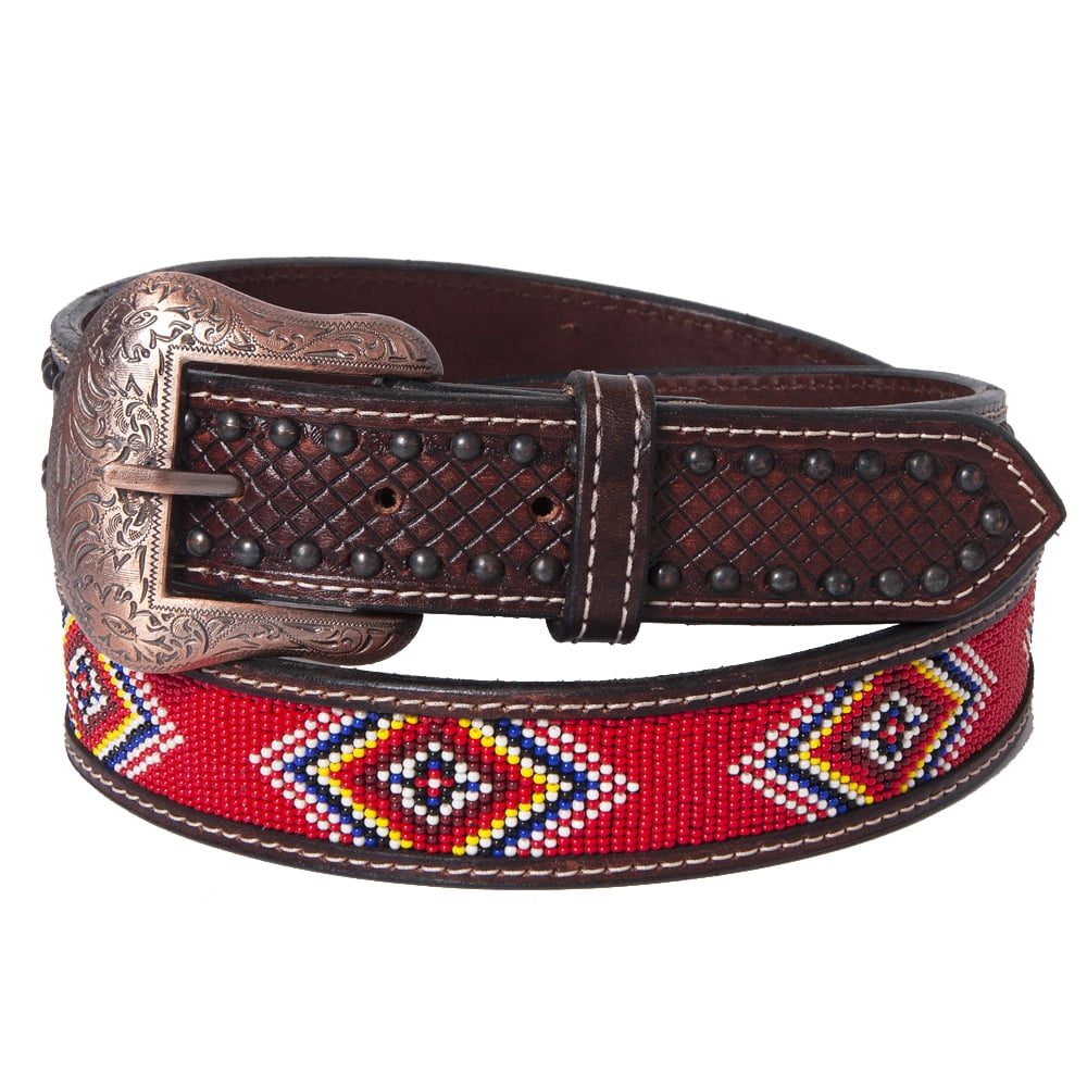 BAR H EQUINE Red Beaded Black Crystal Hand Carved Western  display picture 2