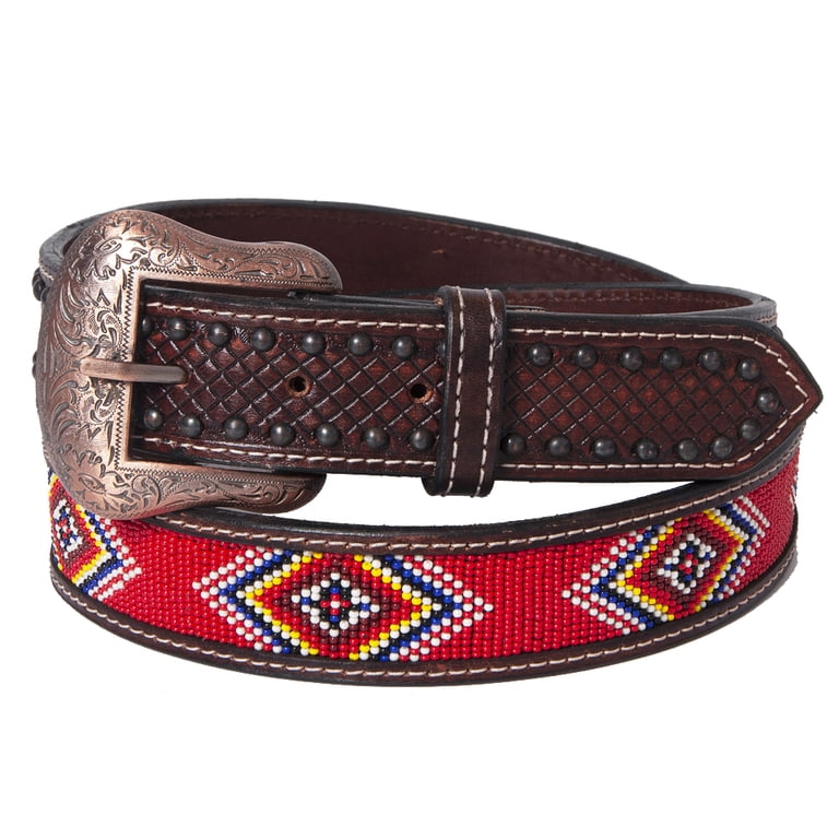 BAR H EQUINE Red Beaded Black Crystal Hand Carved Western  display picture 3