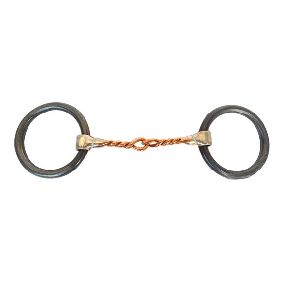 HILASON Western Horse Snaffle Bit Mouthpiece 5 Inch Twisted Copper Wire SS Metal
