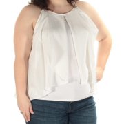 BAR III $39 Womens New 1336 Ivory Halter Sleeveless Wear To Work Top XXL B+B