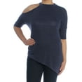 thumbnail image 1 of BAR III $49 Womens New 1174 Navy Cold Shoulder 3/4 Sleeve Casual Top S B+B, 1 of 2