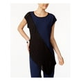 thumbnail image 1 of BAR III $50 Womens 1455 Navy Cap Sleeve Casual Handkerchief Top XS B+B, 1 of 1