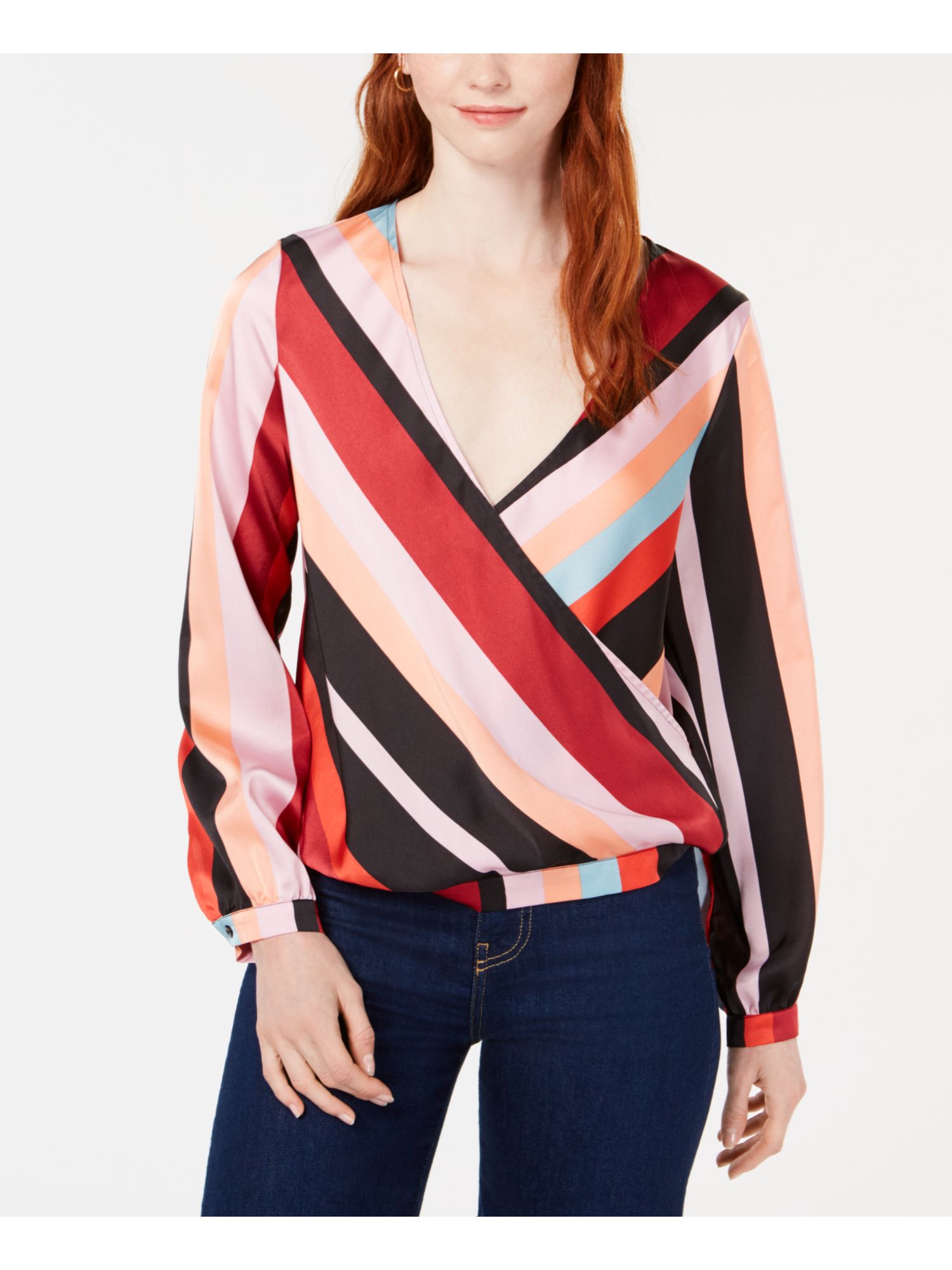 Bar III Striped Bell-Sleeve Sweater Candy Pop XL並行輸入品　送料無料 Bar III Womens Black Striped Mesh Inset Long Sleeve Above The Knee