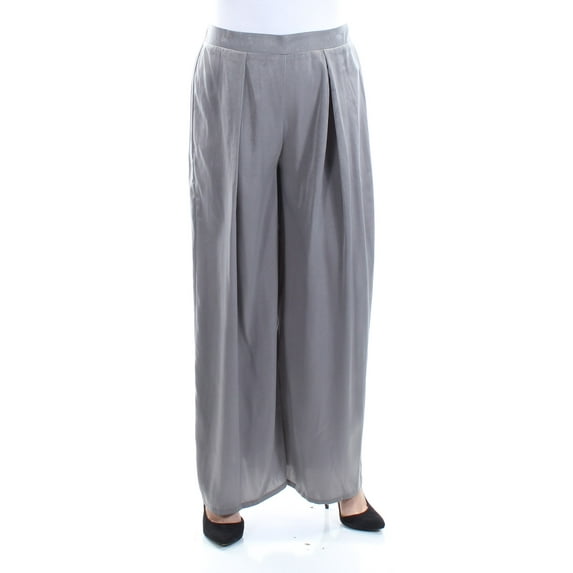 BAR III Womens Gray Pleated Wide Leg Wear To Work Pants Size: L