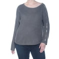 thumbnail image 1 of BAR III $69 Womens New 1074 Gray Zippered Scoop Neck Long Sleeve Sweater XL B+B, 1 of 2