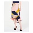 thumbnail image 1 of BAR III $70 Womens New 0504 Pink Color Block Midi Hi-Lo Casual Skirt 2 B+B, 1 of 2