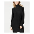 thumbnail image 1 of BAR III $80 Womens New 1203 Black Turtle Neck Shirt Dress M B+B, 1 of 4