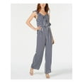 thumbnail image 1 of BAR III $89 Womens New 1328 Navy White Striped Ruffled Sleeveless Jumpsuit XXL, 1 of 2