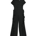 thumbnail image 1 of bar III Womens Ruffle Pant Jumpsuit, Black, 0, 1 of 2