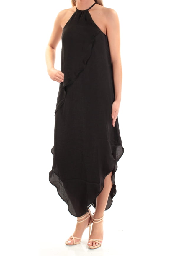 $90 Womens New 1122 Black Halter Maxi Shift Dress XXL B+B