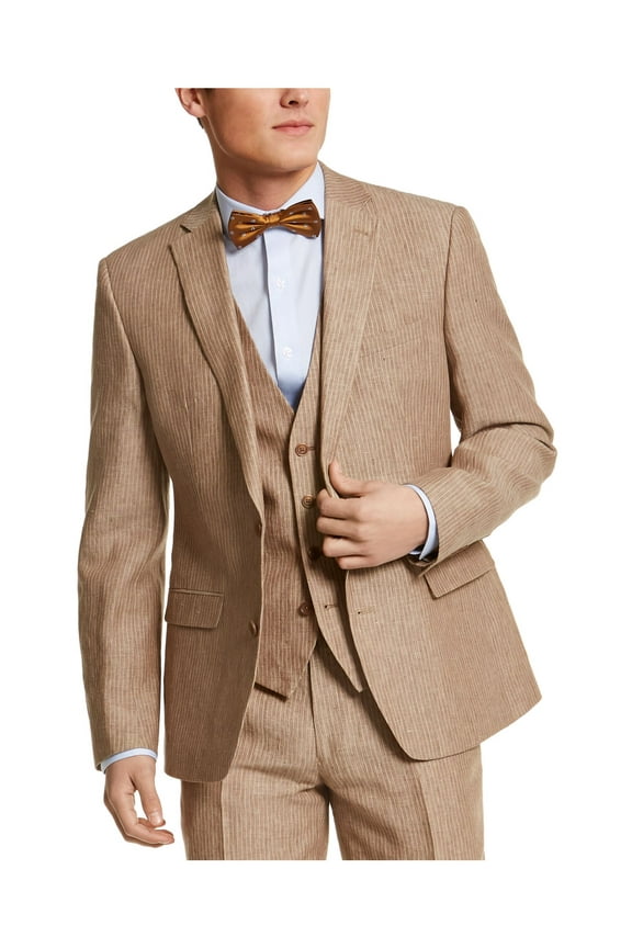 Mens Beige Pinstripe Blazer Jacket 40S