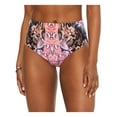 thumbnail image 1 of BAR III Women's Pink Animal Print Stretch Lined Full Coverage Mixed Messages High Waisted Swimsuit Bottom XL, 1 of 2