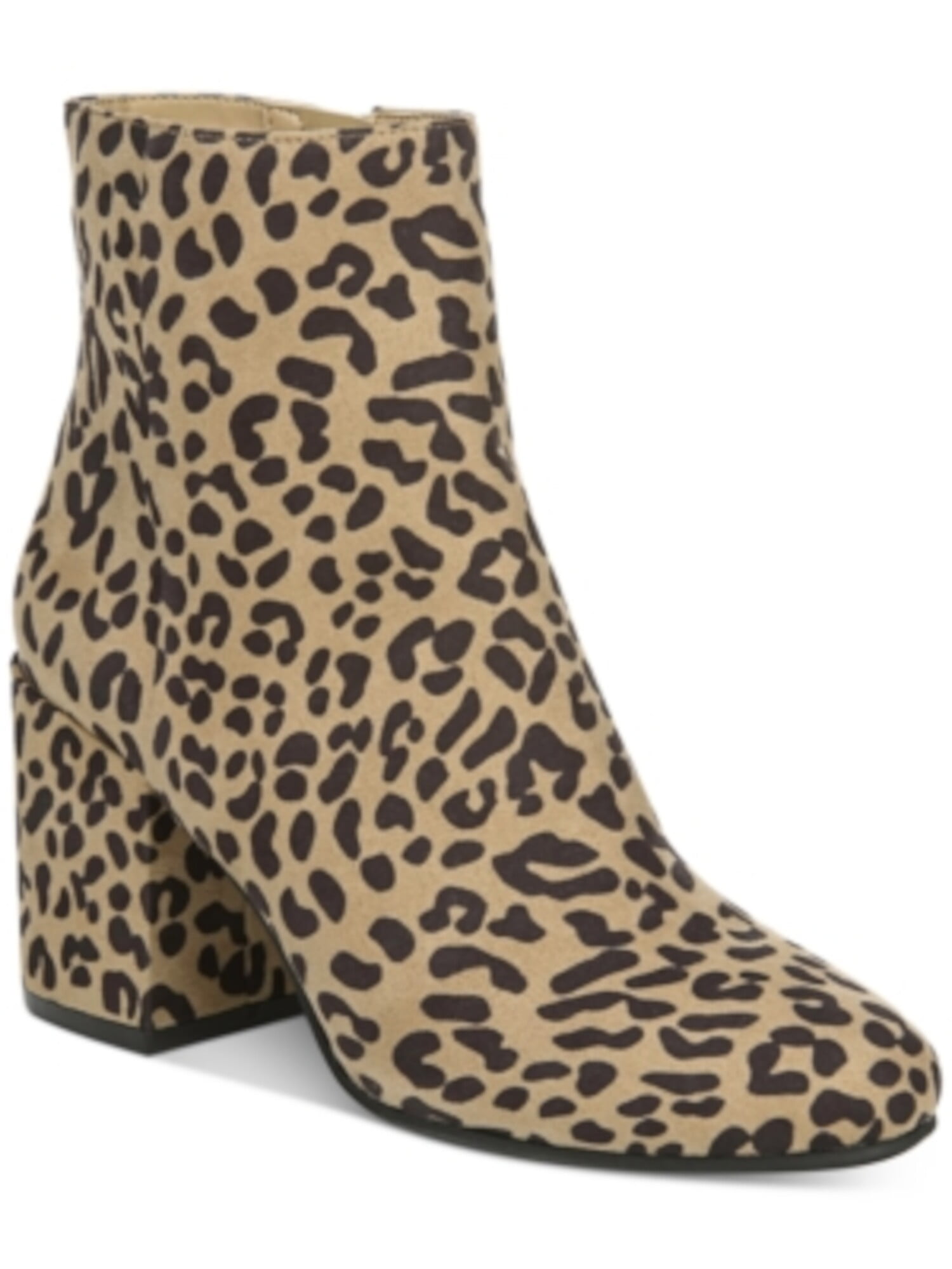BAR III Womens Beige Leopard Print Comfort Gatlin Almond Toe Block Heel