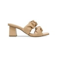 thumbnail image 1 of BAR III Womens Beige Ruched Straps Padded Careena Square Toe Block Heel Slip On Heeled Sandal 8 M, 1 of 4