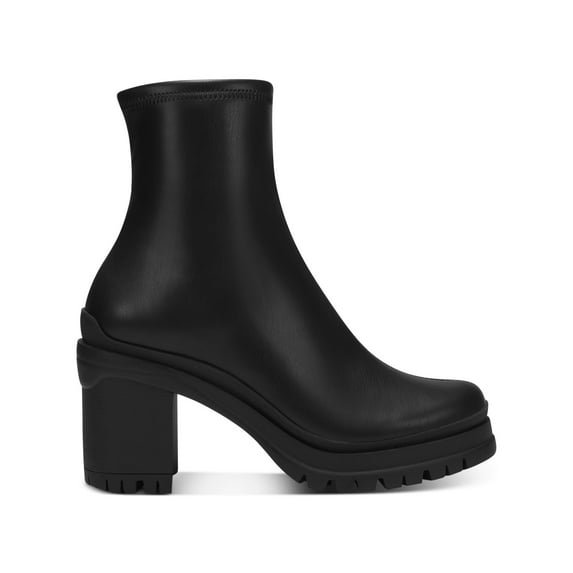 BAR III Womens Black 1" Platform Comfort Fallun Round Toe Block Heel Zip-Up Heeled Boots 10 M