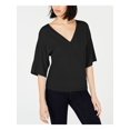 thumbnail image 1 of BAR III Womens Black 3/4 Sleeve V Neck Top XS, 1 of 2