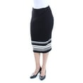 thumbnail image 1 of BAR III Womens Black Below The Knee Pencil Casual Skirt S, 1 of 2