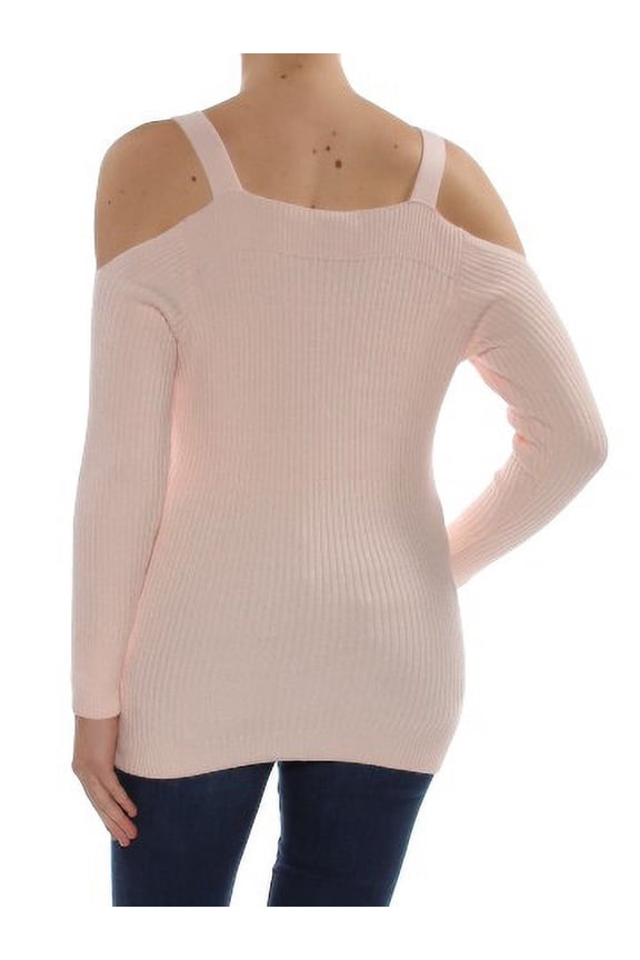 Womens Black Cold Shoulder Long Sleeve Square Neck Top  Size: S