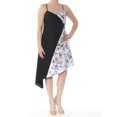 thumbnail image 1 of BAR III Womens Black Color Block Asymmetrical Hem Sleeveless V Neck Above The Knee Party Shift Dress S, 1 of 2