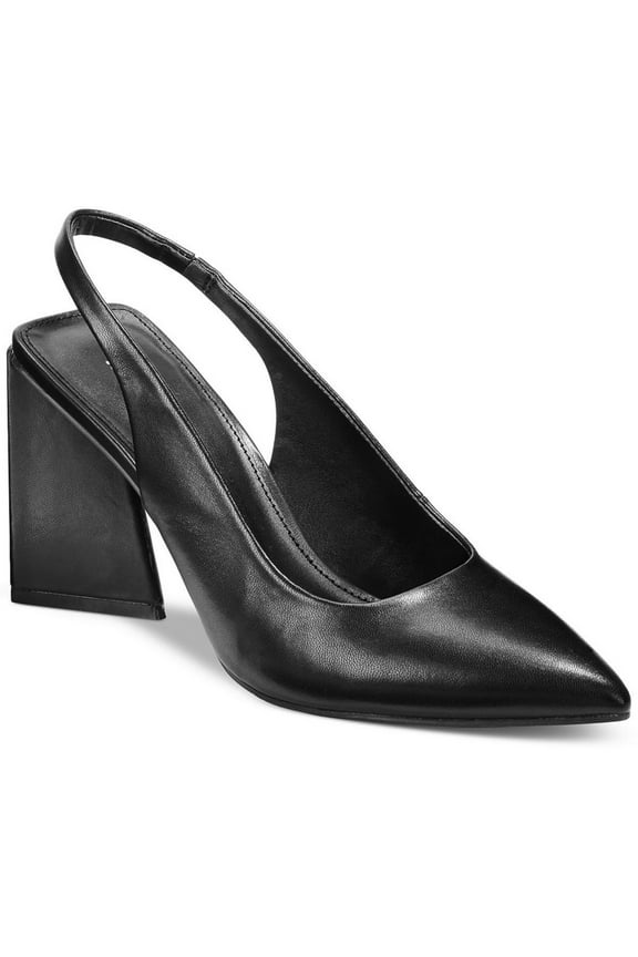 Womens Black Cushioned Arrica Pointed Toe Sculpted Heel Slip On Dress Slingback 7.5 M