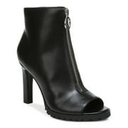 BAR III Womens Black Lug Sole Goring Arch Support Breathable Dillian Open Toe Stiletto Zip-Up Dress Shootie 6.5 M