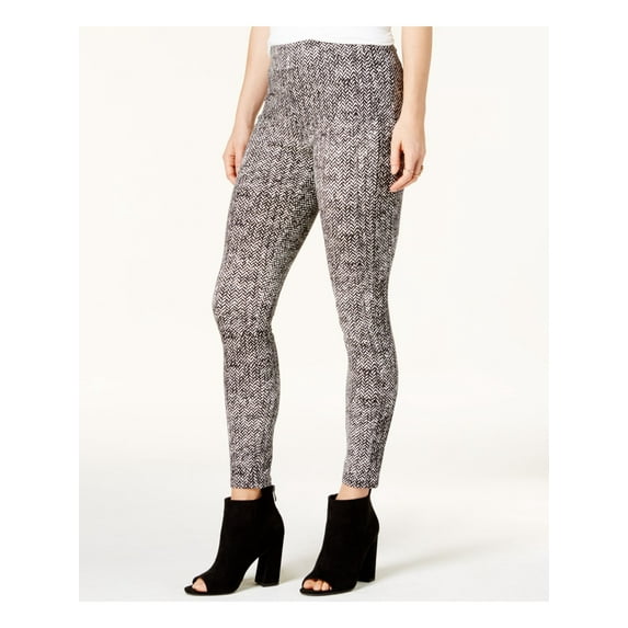 BAR III Womens Black Printed High Waist Leggings XXS