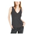 thumbnail image 1 of BAR III Womens Black Sequined Glitter Sleeveless V Neck Tank Top XS, 1 of 4