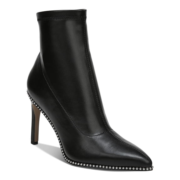 BAR III Womens Black Stretch Beaded Melanay Pointed Toe Stiletto Booties 8 M