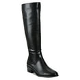 thumbnail image 1 of BAR III Womens Black Stretch Gore Studded Padded Vayla Round Toe Block Heel Zip-Up Riding Boot 7.5 M, 1 of 4