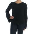 thumbnail image 1 of BAR III Womens Black Tie Bell Sleeve Jewel Neck Top  Size: S, 1 of 2