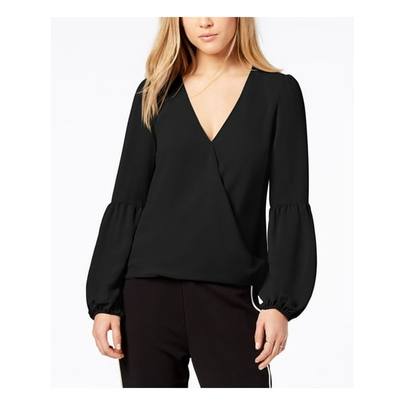 BAR III Womens Black V Neck Top XXS