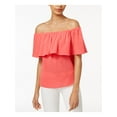thumbnail image 1 of BAR III Womens CoralOff Shoulder Casual Top Regular Size: M, 1 of 4